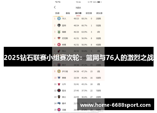 2025钻石联赛小组赛次轮：篮网与76人的激烈之战